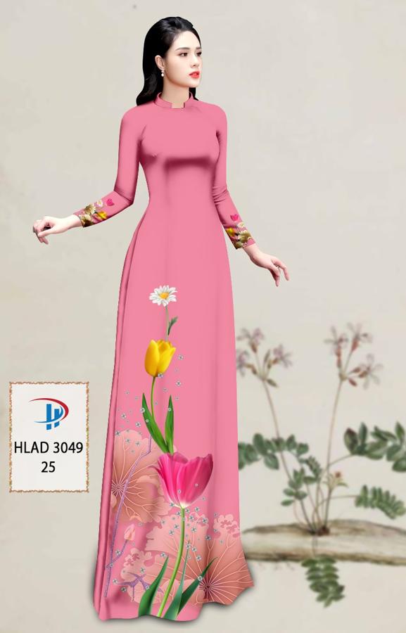 Vải Áo Dài Hoa Tulip AD HLAD3049 5